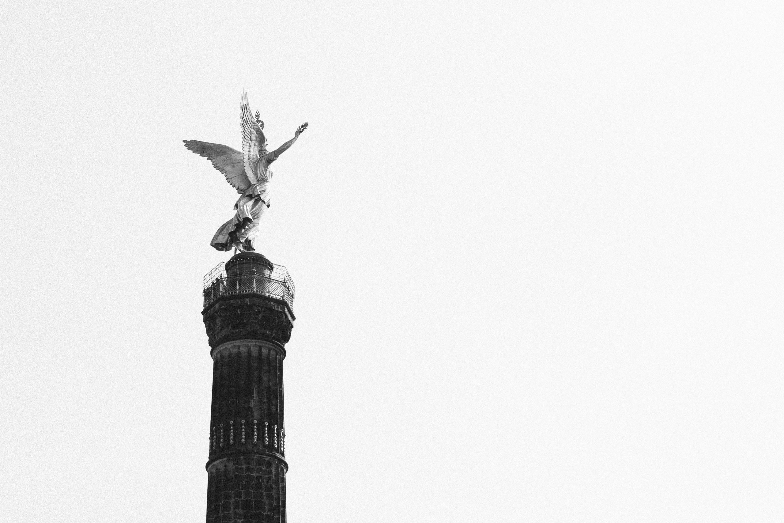 The figure atop the Siegessäule found in the Tiergarten, Berlin, Germany