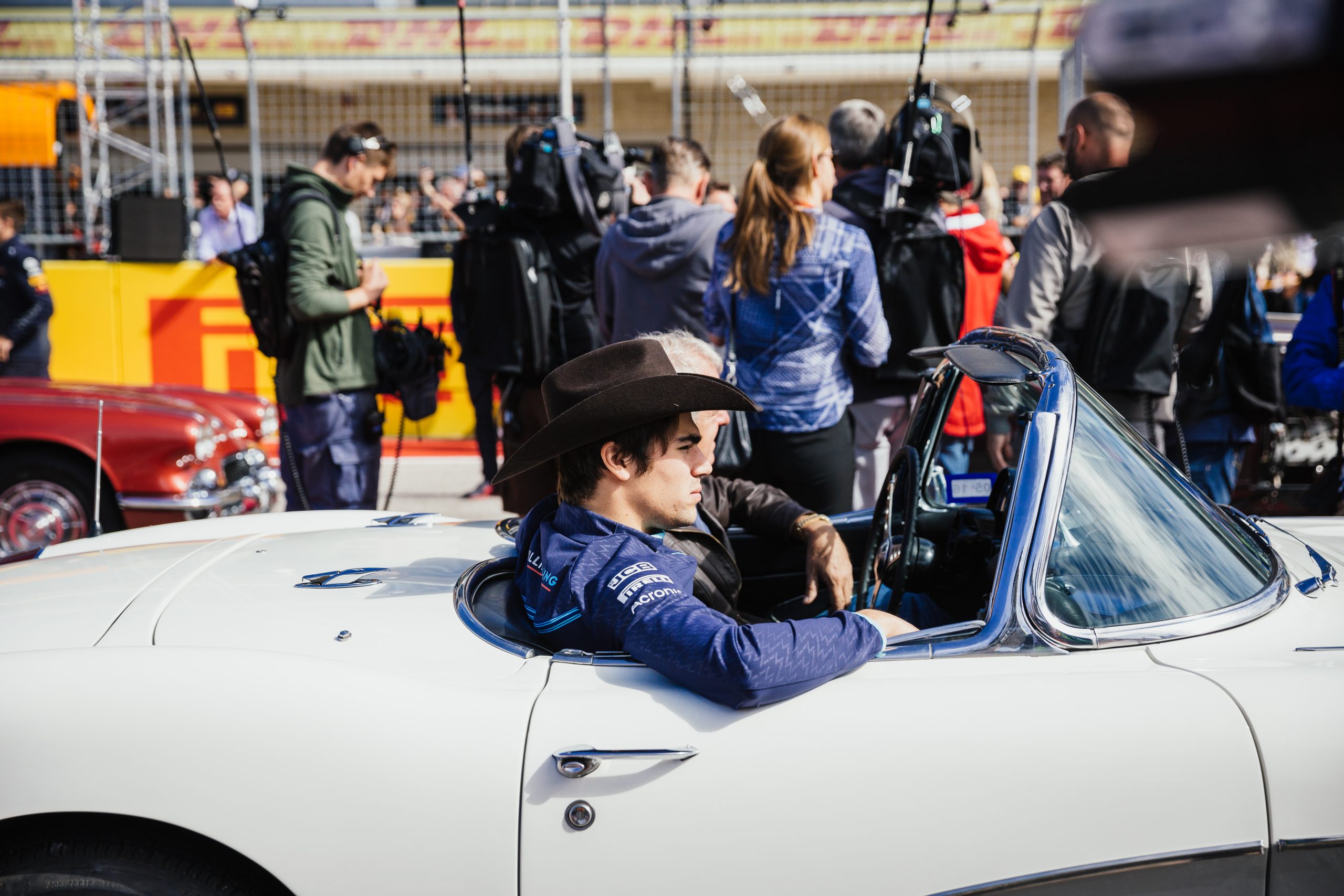 Lance Stroll opted for some Texas appropriate headware for the festivities.