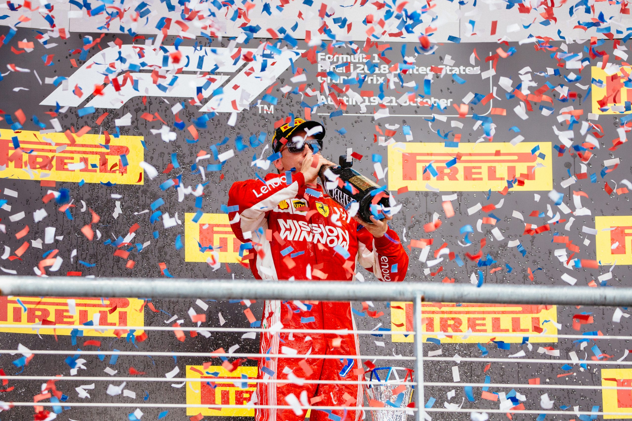 Kimi Raikonnen, winner of the Formula 1 Pirelli 2018 United States Grand Prix