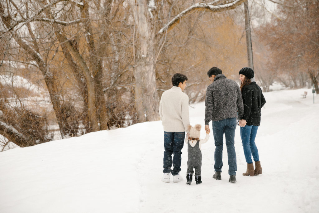 Ahmad Winter Family Portraits in Whitefish Montana at Riverside Park